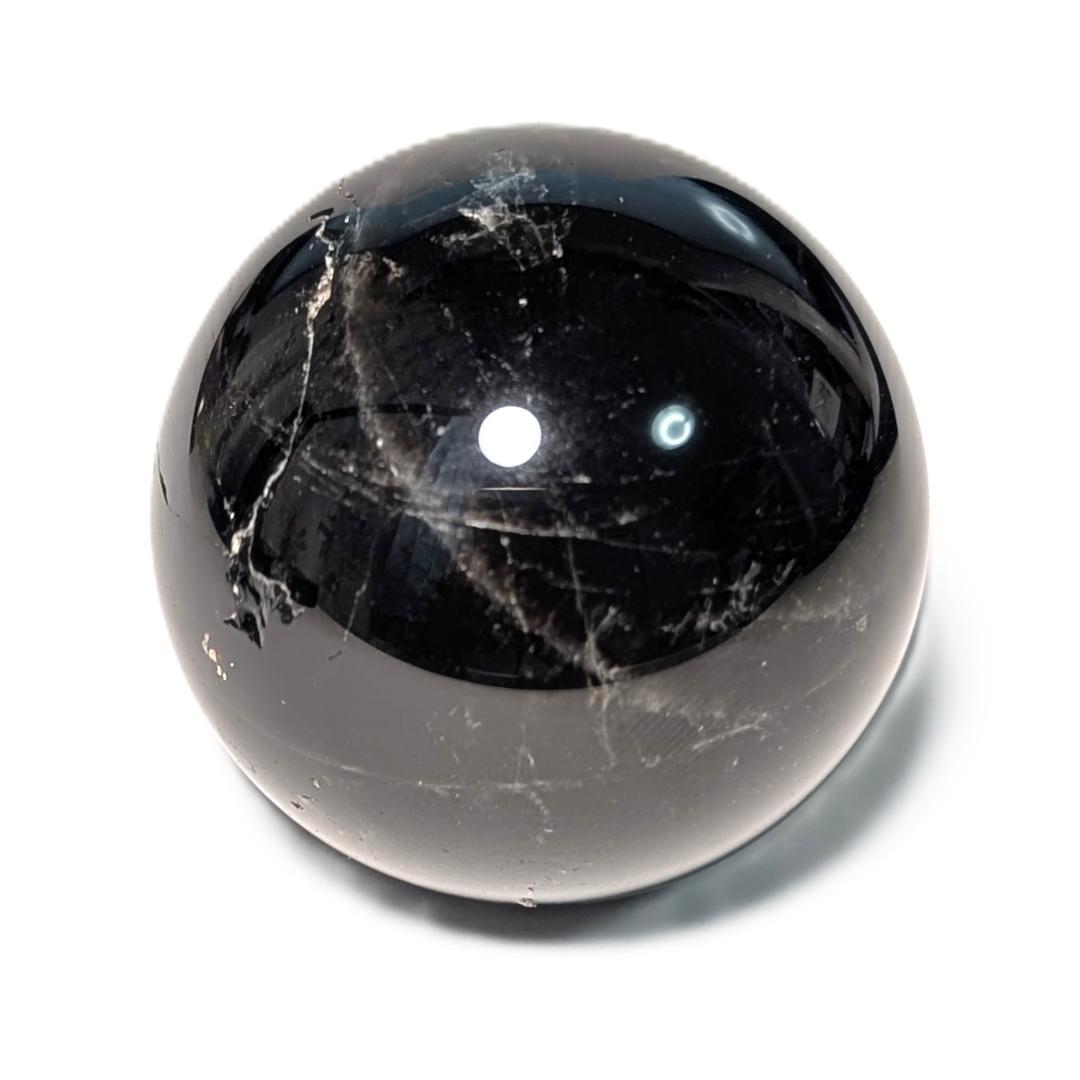 一点物 黒水晶 モリオン スフィア 山東省産 44ミリ 120g 浄化力