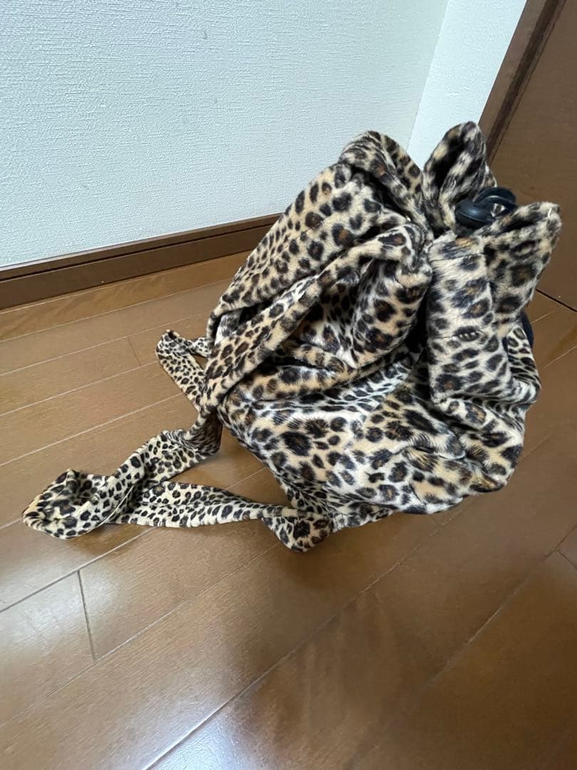 【希少】ハンドメイド　フリースリュック　レオパード　y2k