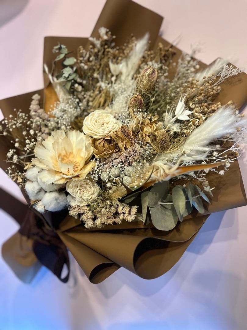 ドライフラワー スワッグ ベージュ系