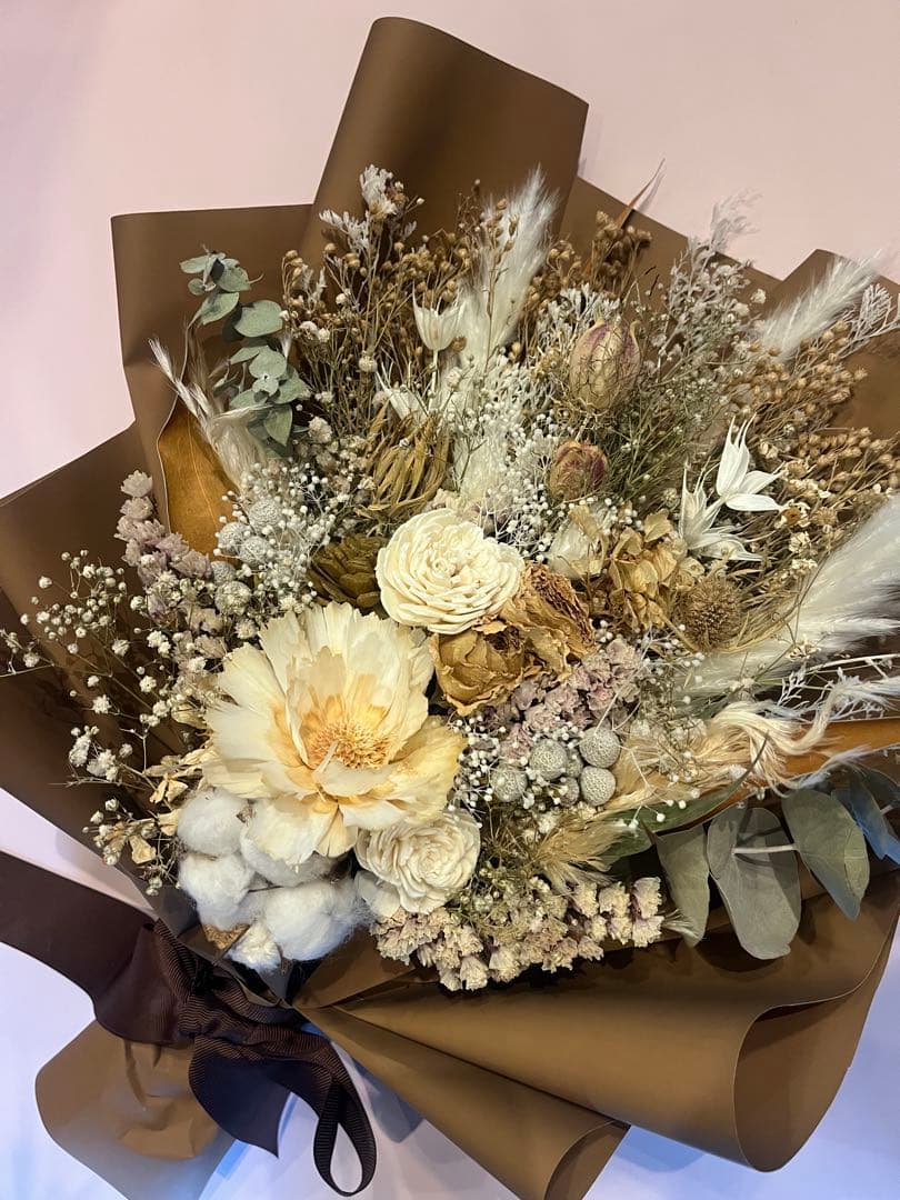 ドライフラワー スワッグ ベージュ系
