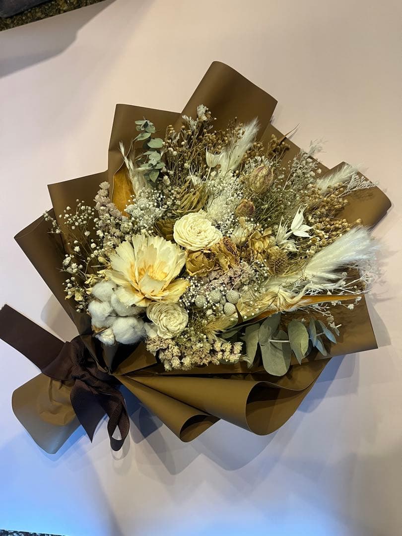 ドライフラワー スワッグ ベージュ系