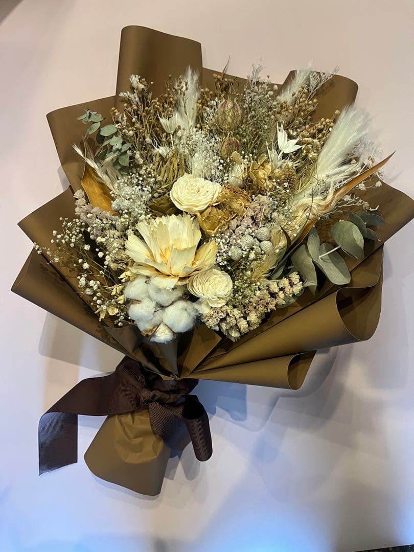 ドライフラワー スワッグ ベージュ系