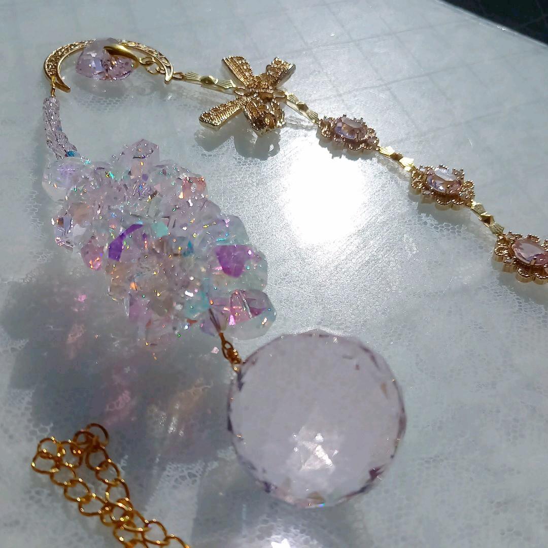 サンキャッチャー♡ハンドメイド「スワロフスキー✧︎ロザリン♡」