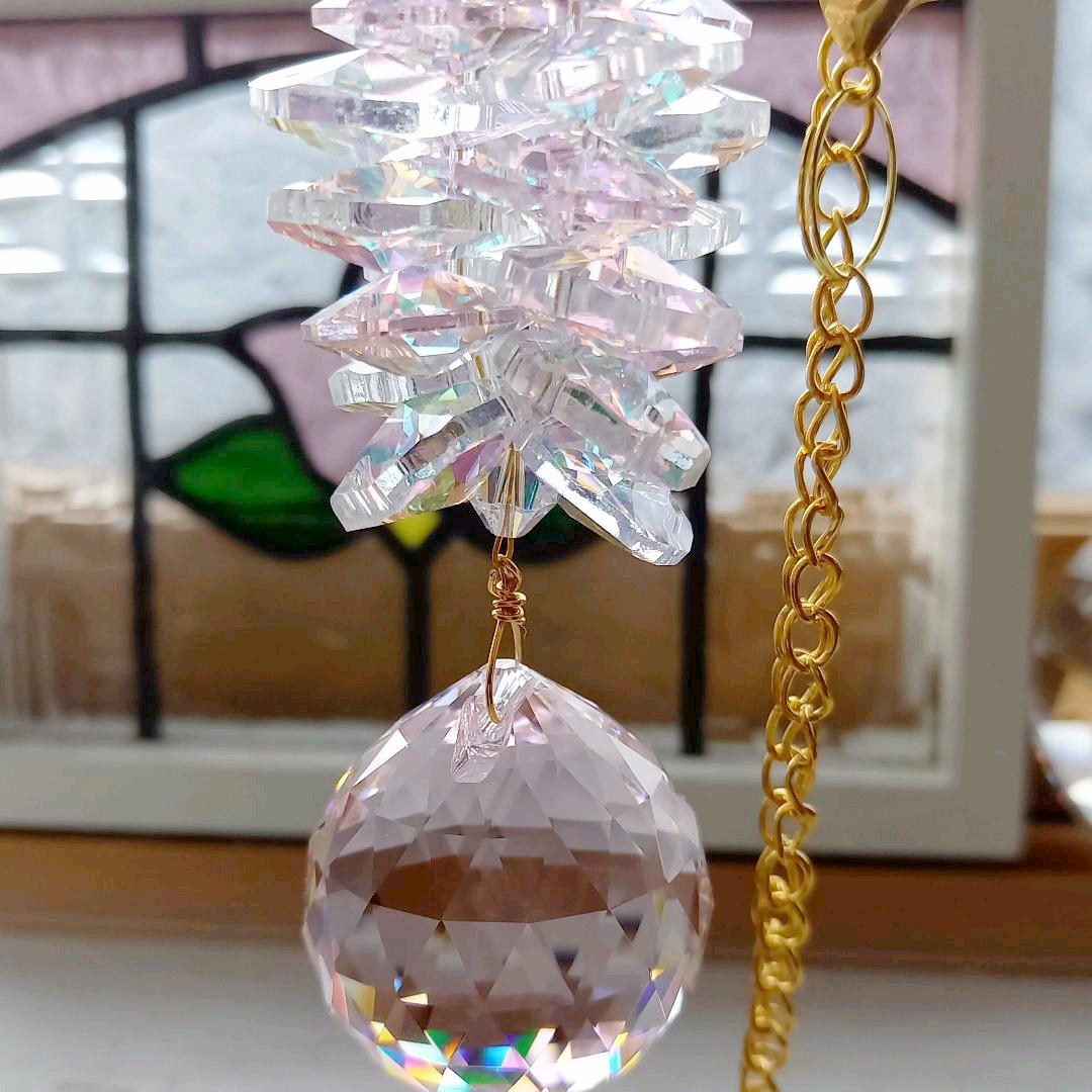 サンキャッチャー♡ハンドメイド「スワロフスキー✧︎ロザリン♡」