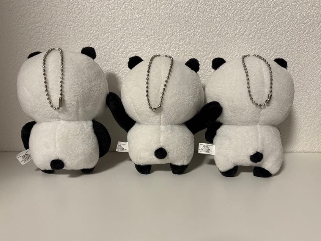 ごきげんぱんだ カバンに付けられるぬいぐるみ 3種セット にしむらゆうじ