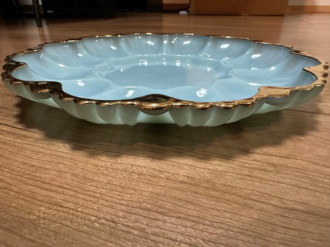 ファイヤーキング　エッグプレート ターコイズ/ホワイト/アイボリー３点セット