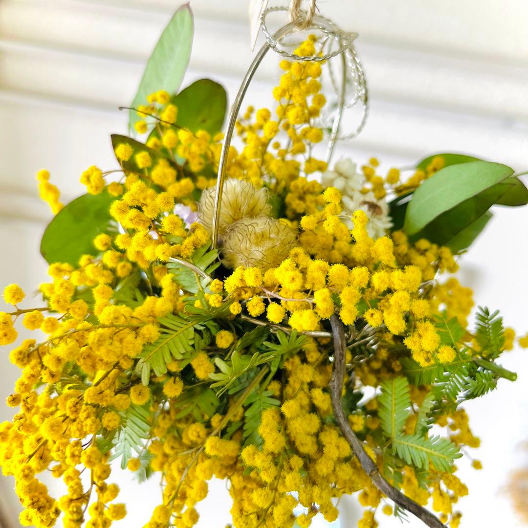 ミモザリース　ミモザフライングリース　ミモザスワッグ　ミモザボール　ボールリース