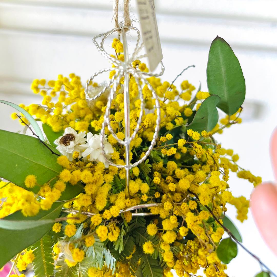 ミモザリース　ミモザフライングリース　ミモザスワッグ　ミモザボール　ボールリース