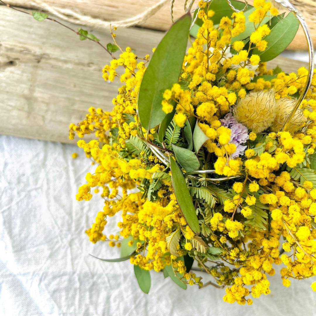 ミモザリース　ミモザフライングリース　ミモザスワッグ　ミモザボール　ボールリース