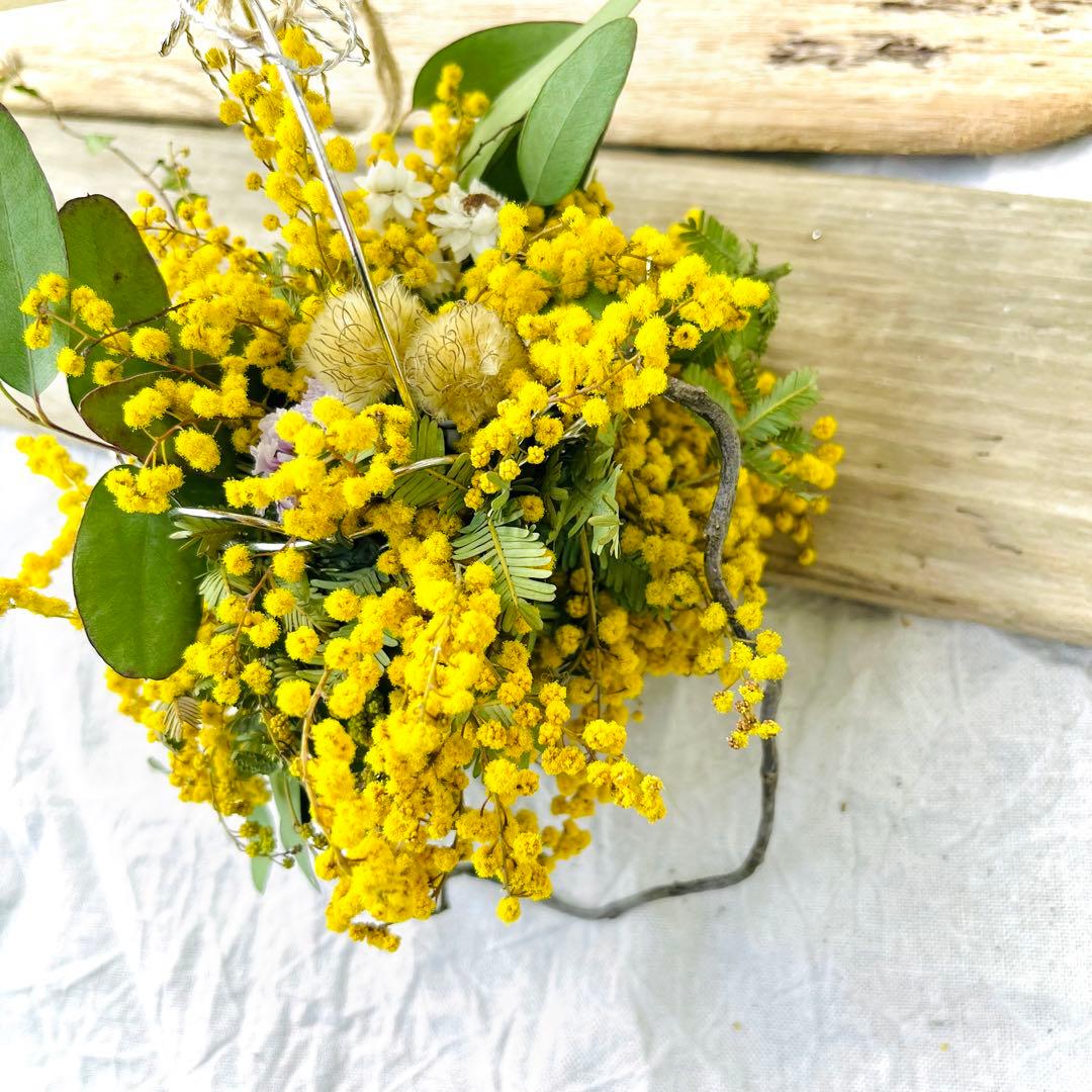 ミモザリース　ミモザフライングリース　ミモザスワッグ　ミモザボール　ボールリース