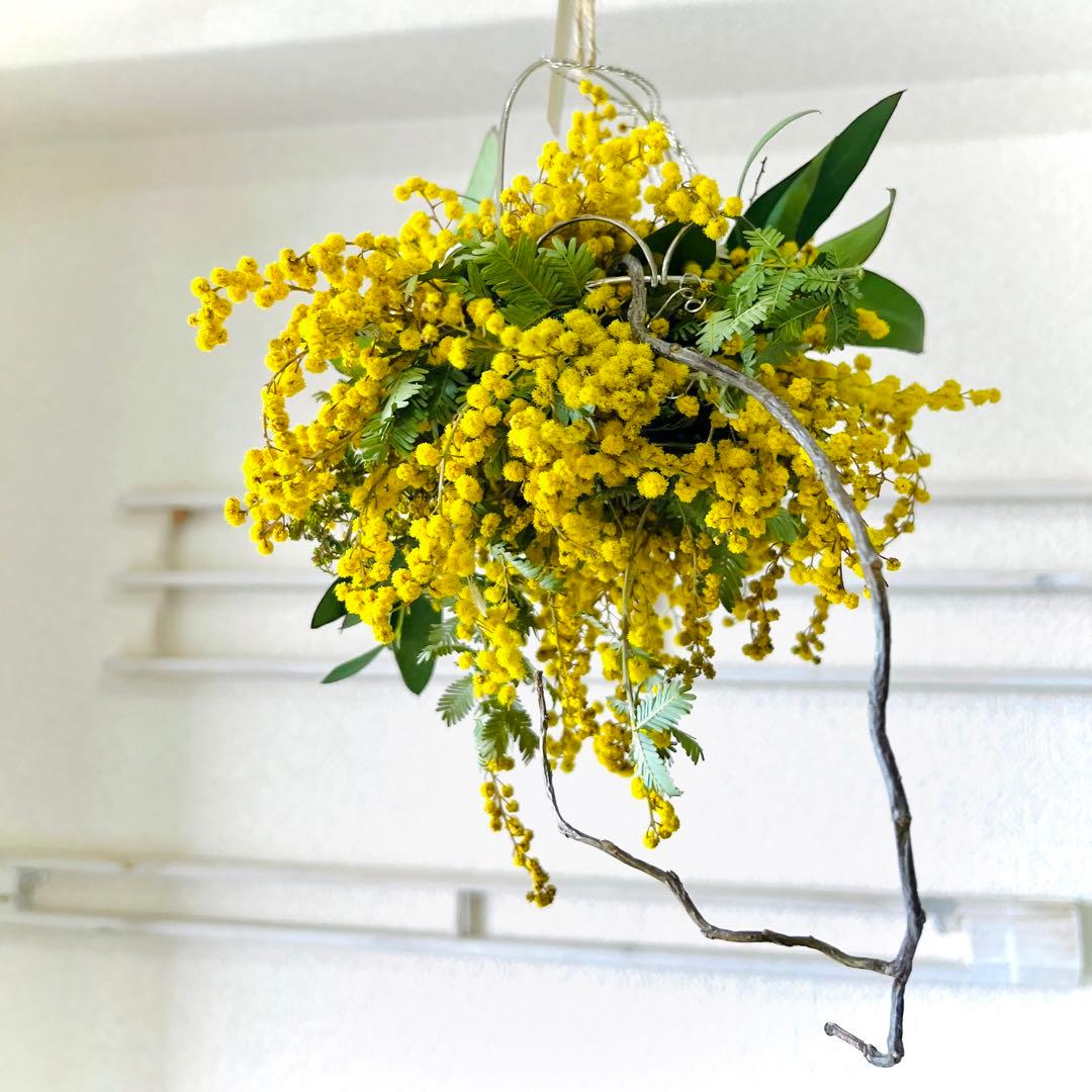 ミモザリース　ミモザフライングリース　ミモザスワッグ　ミモザボール　ボールリース