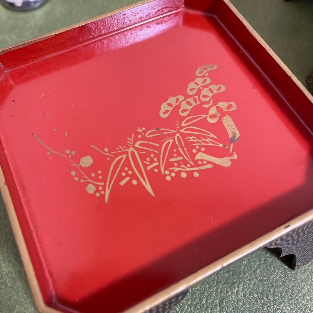 お雛様　お道具　懸盤膳揃　漆塗　木製　蒔絵　ヴィンテージ品