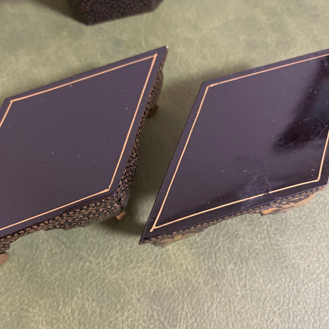 お雛様　お道具　懸盤膳揃　漆塗　木製　蒔絵　ヴィンテージ品