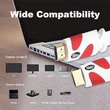 46*HDMI ケーブル 30m Ver2.0 薄型 ハイスピード ホワイト