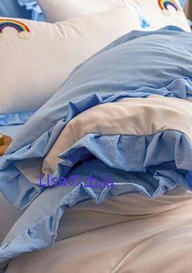 新品 虹立体花乙女心プリンセス風コットン ベッド用4点セット3