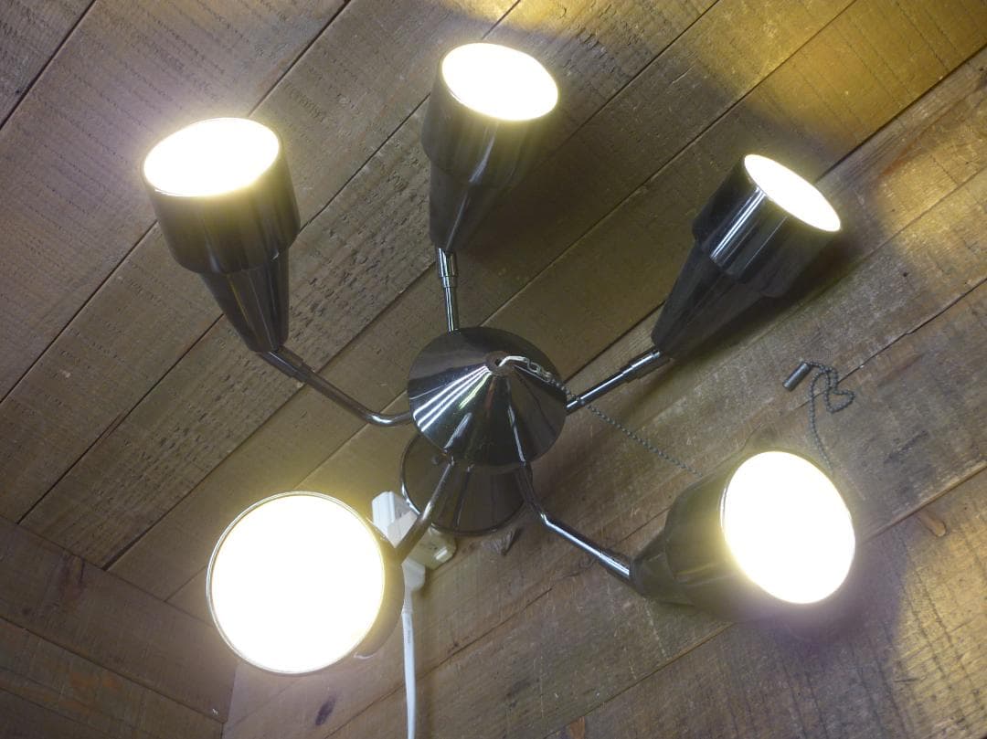 中古 ５灯フレキシブルアームシーリングライト 口金E17 大光電機 2010年製