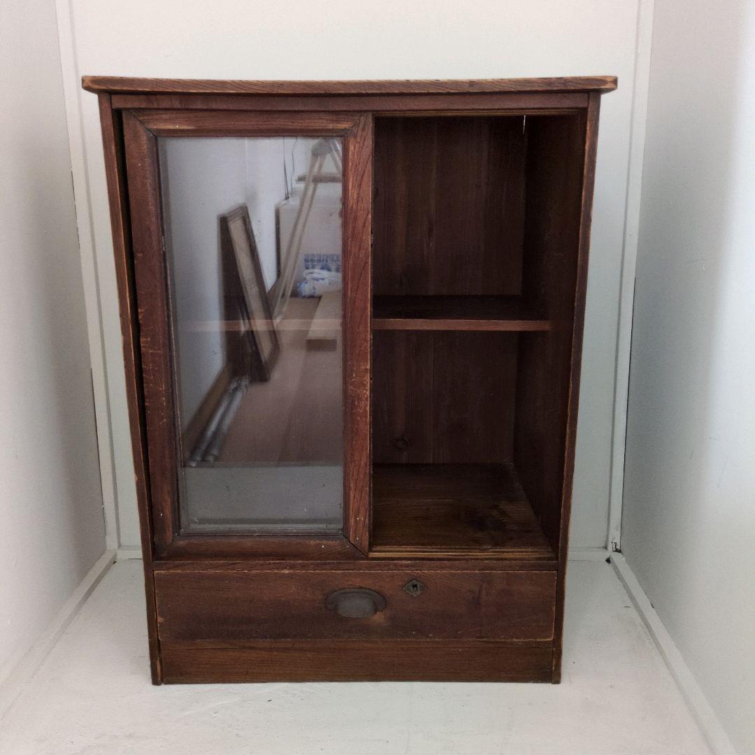 yさん専用　　アンティーク　ガラス戸棚　レトロ　　引戸棚　シェルフ　本棚