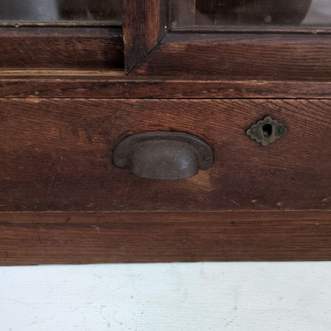 yさん専用　　アンティーク　ガラス戸棚　レトロ　　引戸棚　シェルフ　本棚