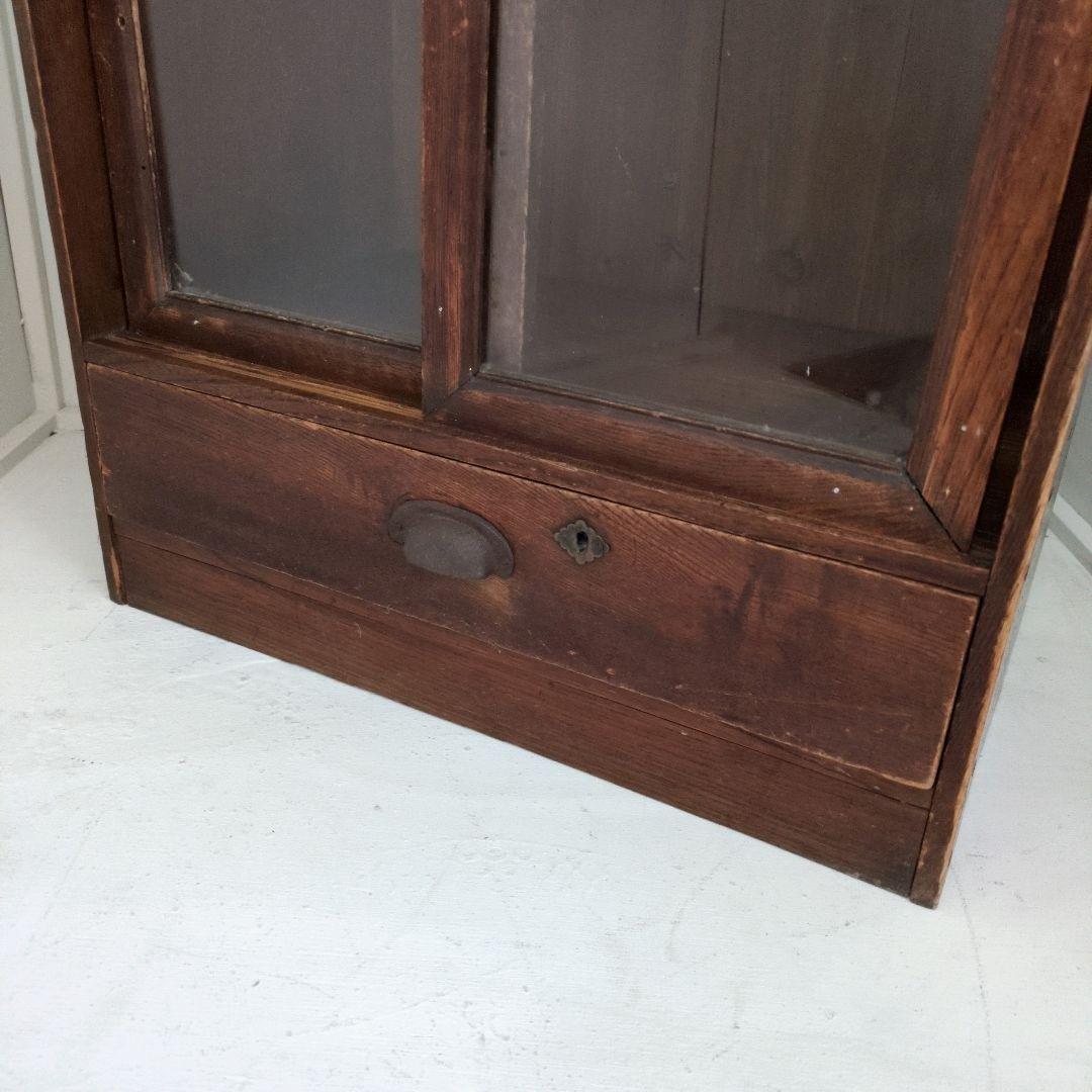 yさん専用　　アンティーク　ガラス戸棚　レトロ　　引戸棚　シェルフ　本棚