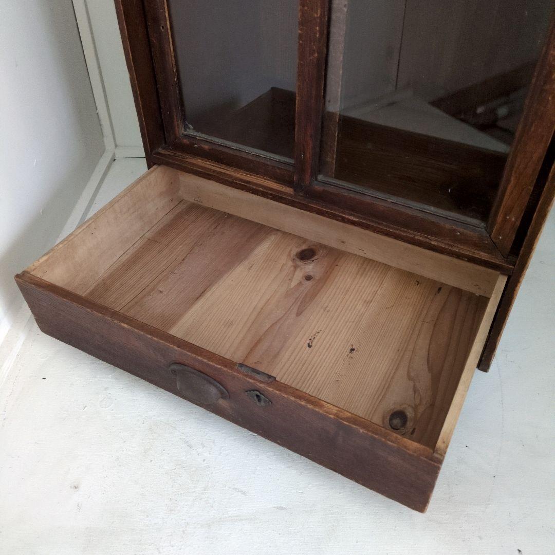 yさん専用　　アンティーク　ガラス戸棚　レトロ　　引戸棚　シェルフ　本棚