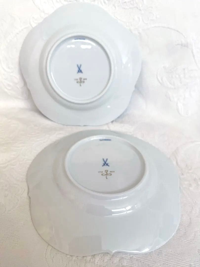 残1 双剣　meissen マイセン　300周年記念　プレート　19センチ２枚