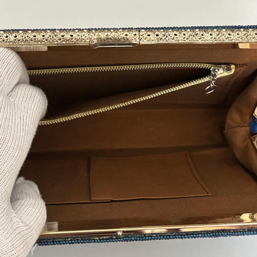 ペイズリー柄 ビーズ刺繍 クラッチバッグ 手刺繍 一点物 ヴィンテージ 昭和