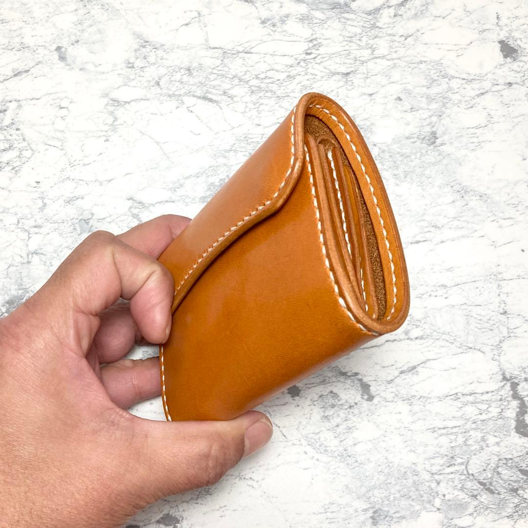 【総手縫い】栃木レザー コンパクト財布 本革 三つ折り財布 本革 コンパクト財布
