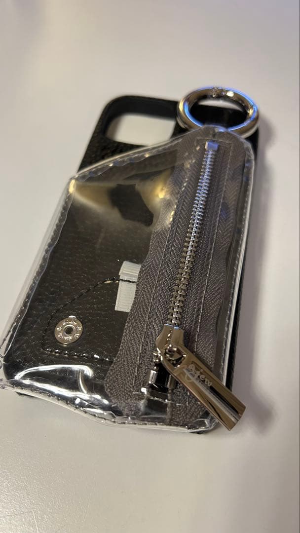 【ajew】ジッパーポケット付きiPhoneケース　※ストラップ付き