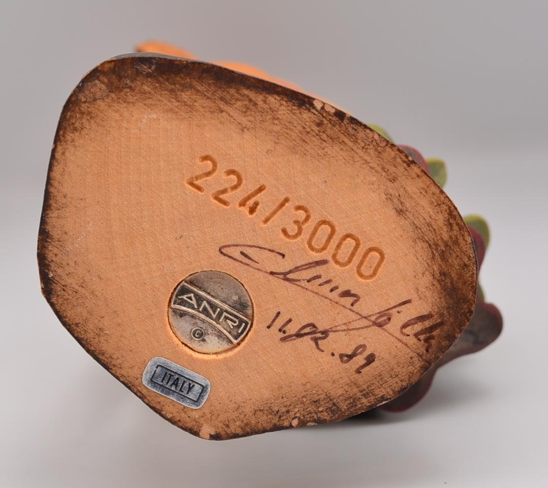 少女と小鹿　アンリ　ANRI　フェランディス　木彫人形　イタリア　15ｃｍ　限定