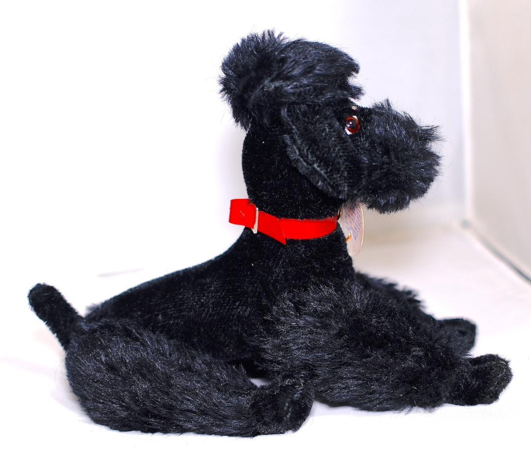 SAFオーストリア製ハンドメイドヴィンテージぬいぐるみ黒犬NERO送料込匿名配送