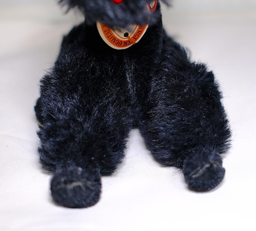 SAFオーストリア製ハンドメイドヴィンテージぬいぐるみ黒犬NERO送料込匿名配送