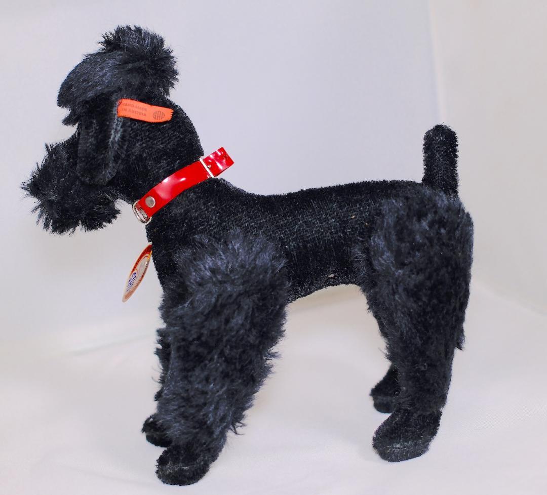 SAFオーストリア製ハンドメイドヴィンテージぬいぐるみ黒犬NERO送料込匿名配送