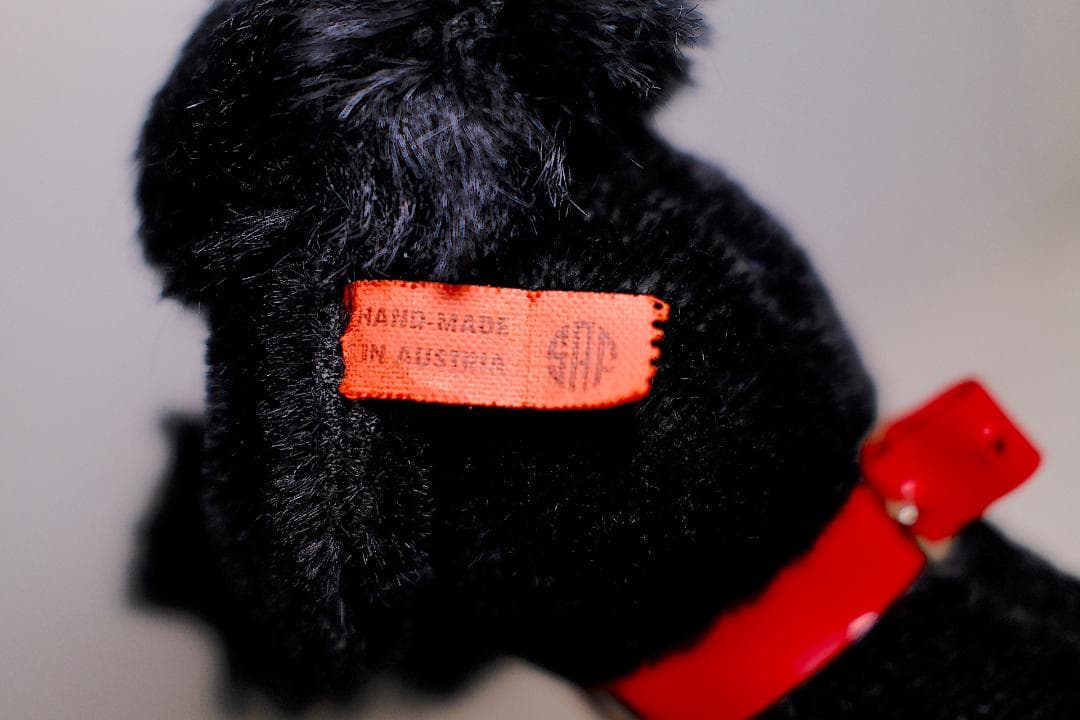SAFオーストリア製ハンドメイドヴィンテージぬいぐるみ黒犬NERO送料込匿名配送