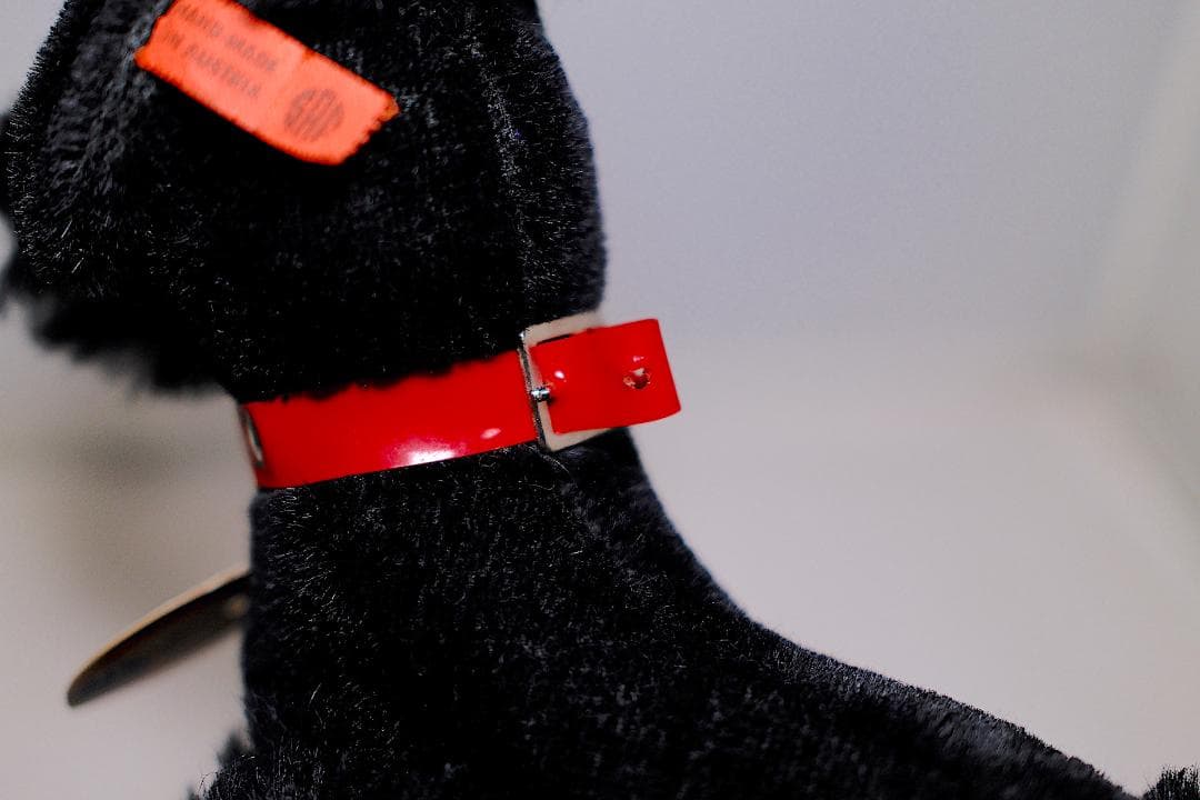 SAFオーストリア製ハンドメイドヴィンテージぬいぐるみ黒犬NERO送料込匿名配送