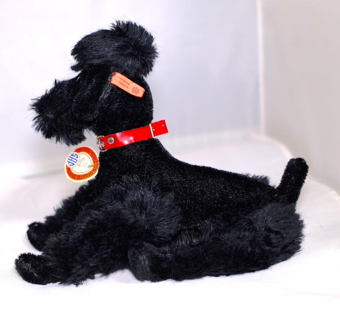 SAFオーストリア製ハンドメイドヴィンテージぬいぐるみ黒犬NERO送料込匿名配送