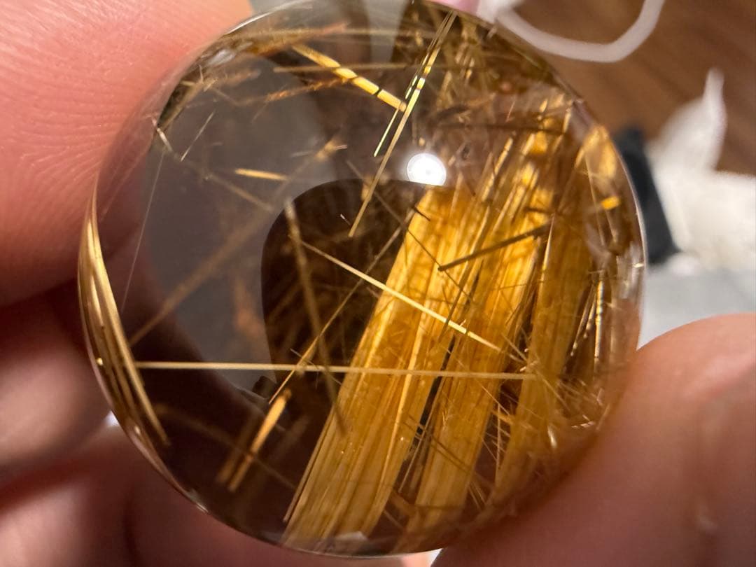 【極上】ゴールドタイチンルチル スフィア 27.3㎜ 丸玉