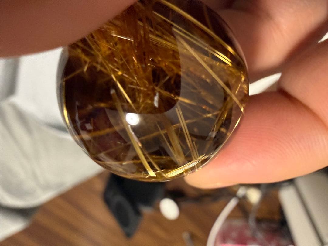 【極上】ゴールドタイチンルチル スフィア 27.3㎜ 丸玉