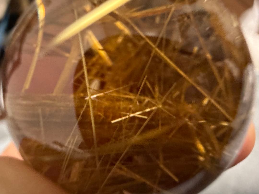 【極上】ゴールドタイチンルチル スフィア 27.3㎜ 丸玉