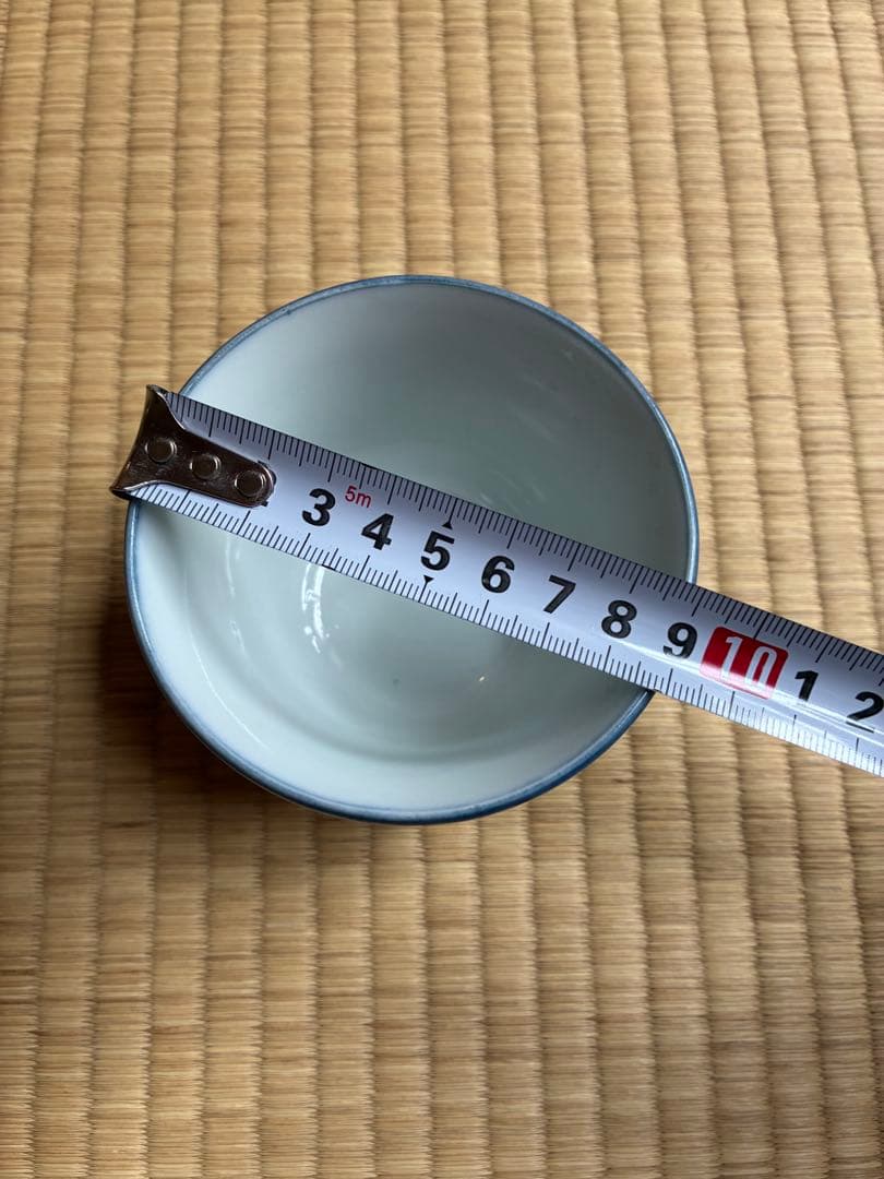 5個【100年前の古いお皿】印判 蕎麦猪口 麻の葉文様