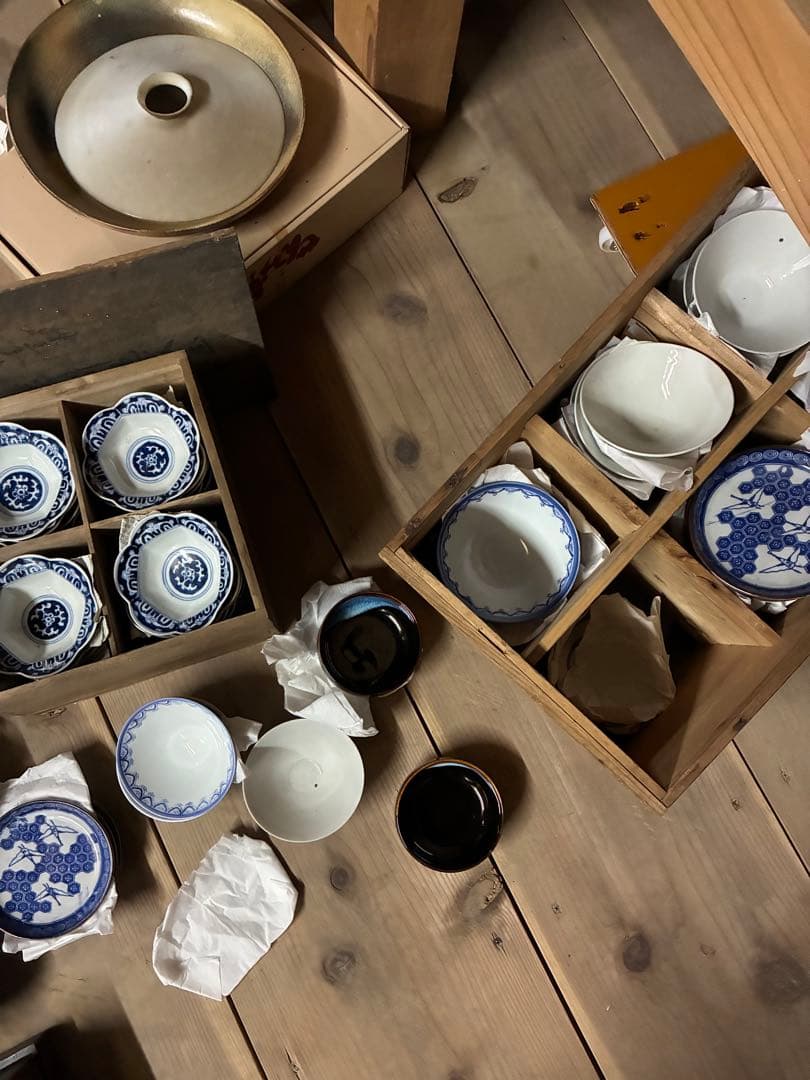 5個【100年前の古いお皿】印判 蕎麦猪口 麻の葉文様