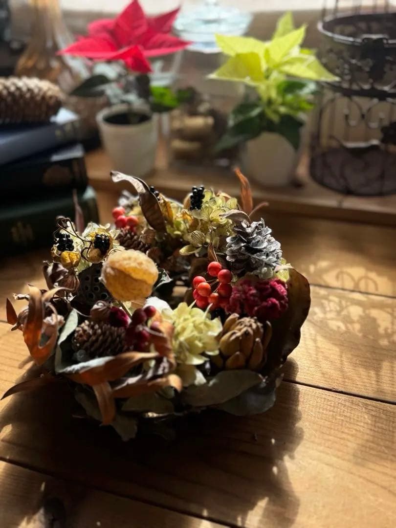 ドライフラワー リース ナチュラル クリスマスリース インテリア