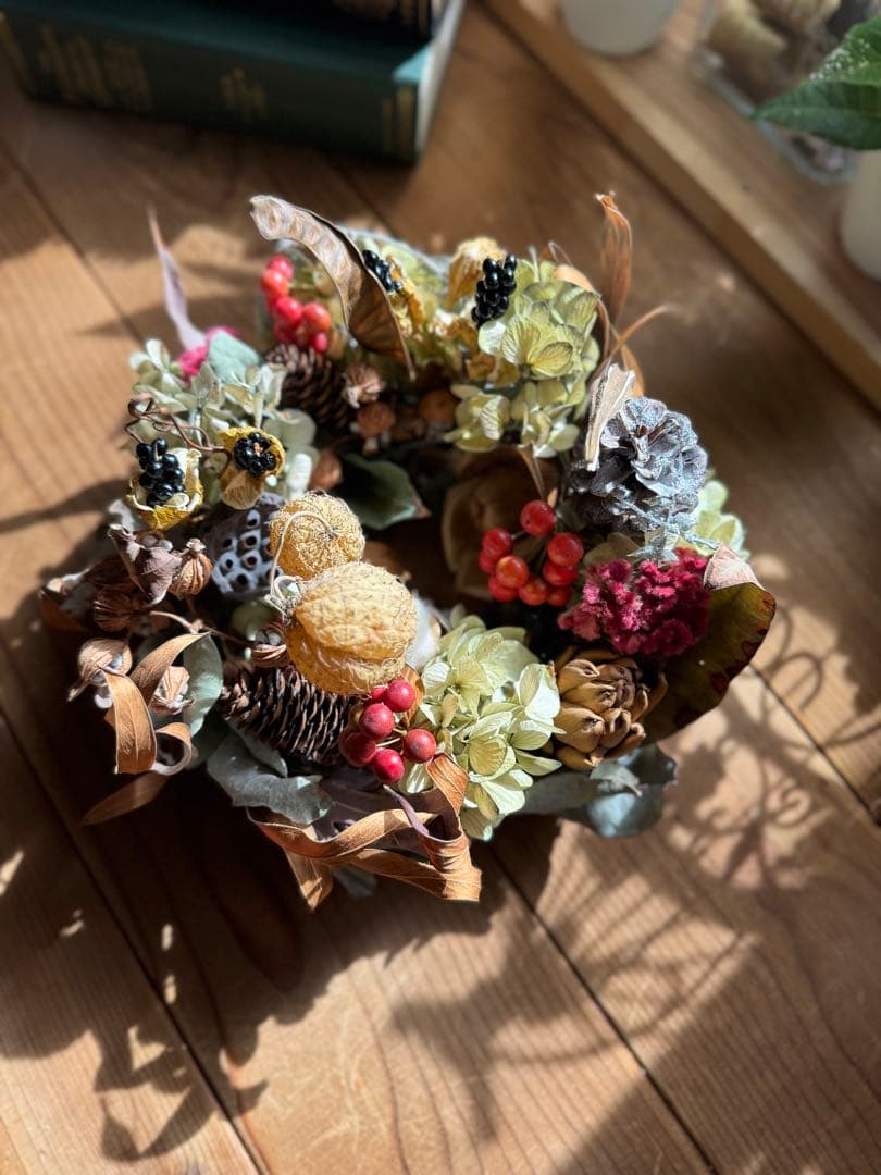 ドライフラワー リース ナチュラル クリスマスリース インテリア