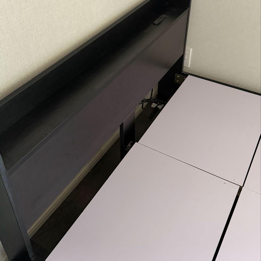 【引取り限定】セミダブルベッドフレーム/ブラウン（解体済）