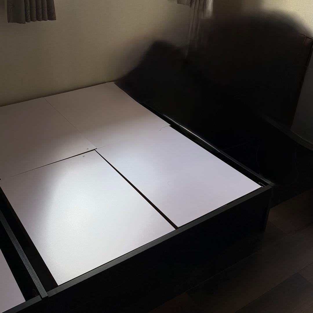 【引取り限定】セミダブルベッドフレーム/ブラウン（解体済）