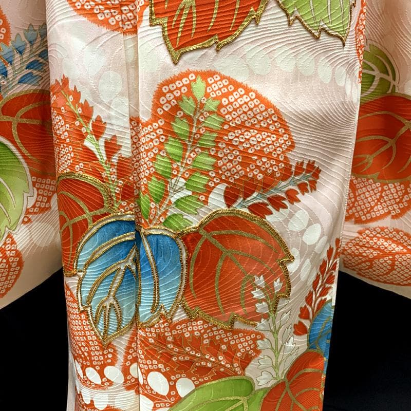 509ag21□七五三 七歳 女児 着物&袋帯&長襦袢 金彩 桐□状態良好