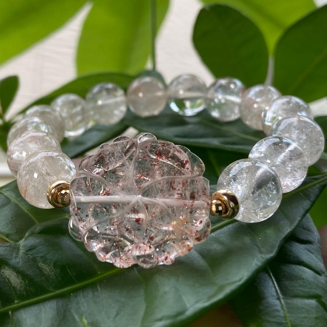 極上　うるきら　レピド＆ピンクマニカラン水晶　ブレス