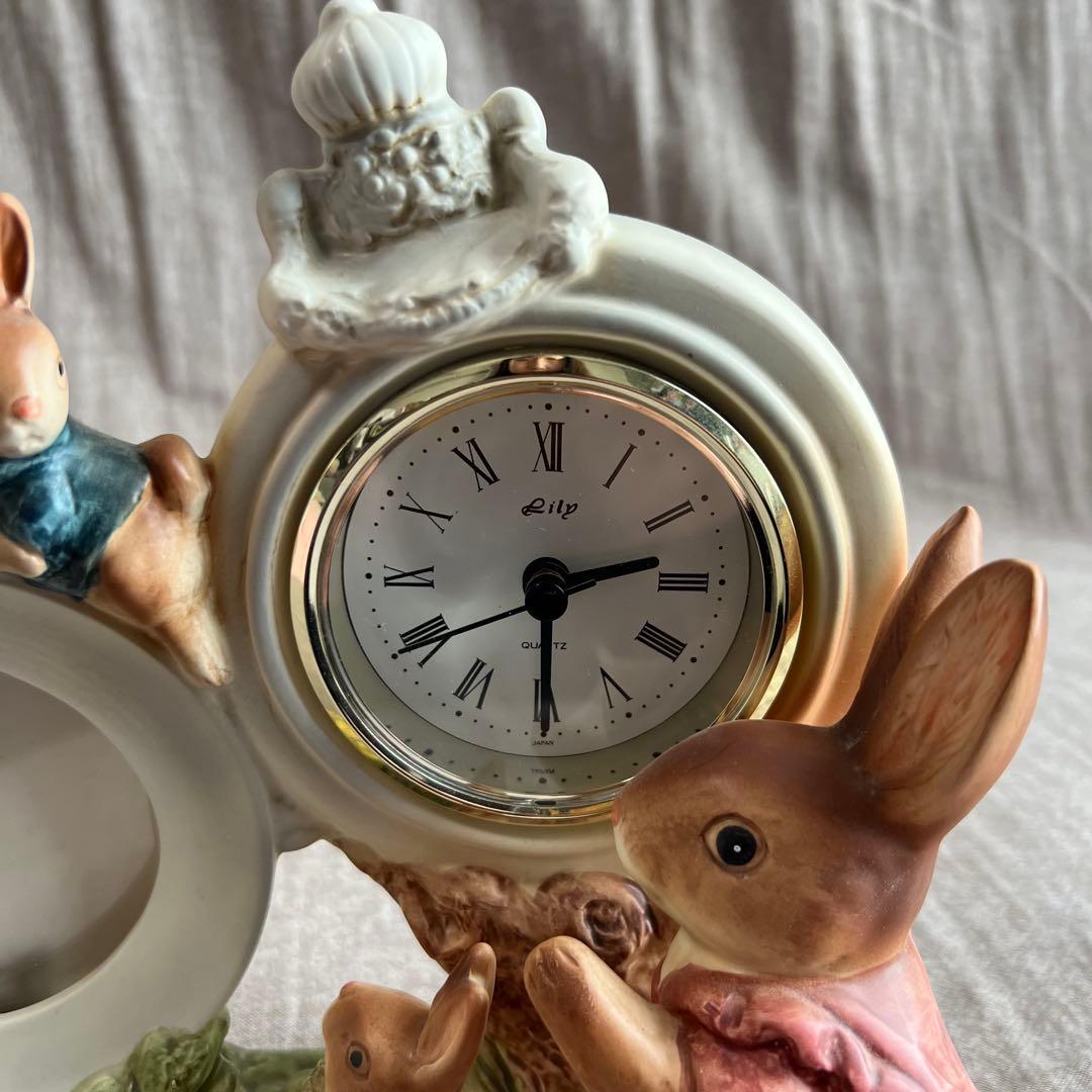 BelArt COLLECTION 置き時計 フォトフレーム付き 陶器製 稼働品