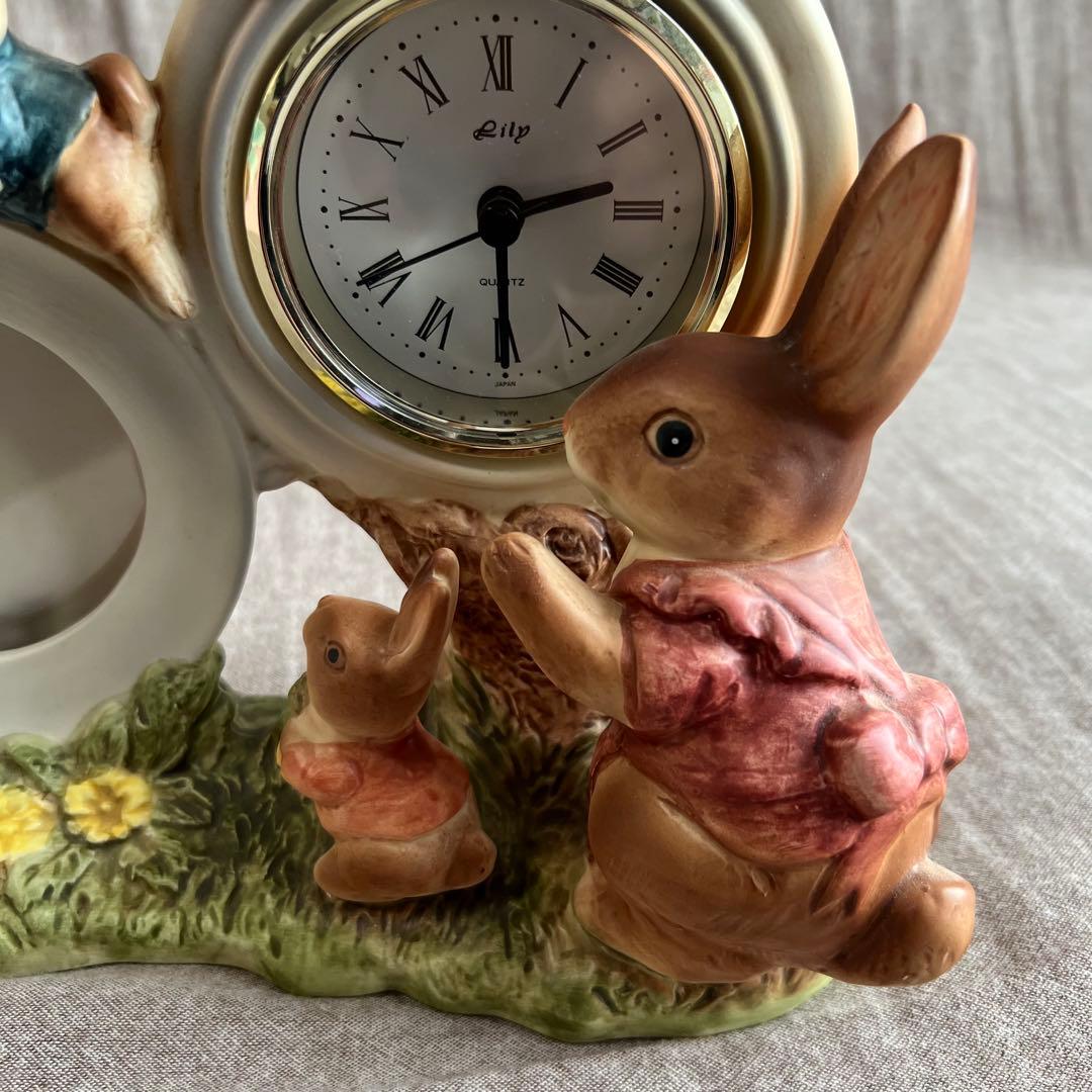 BelArt COLLECTION 置き時計 フォトフレーム付き 陶器製 稼働品