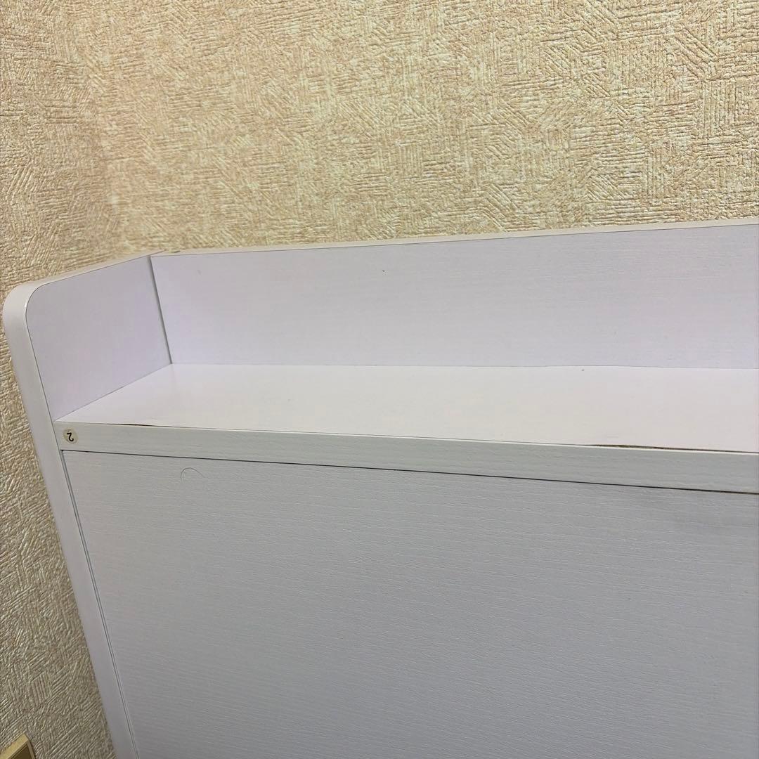 ホワイト セミダブル ベッドフレーム 引き出し付き