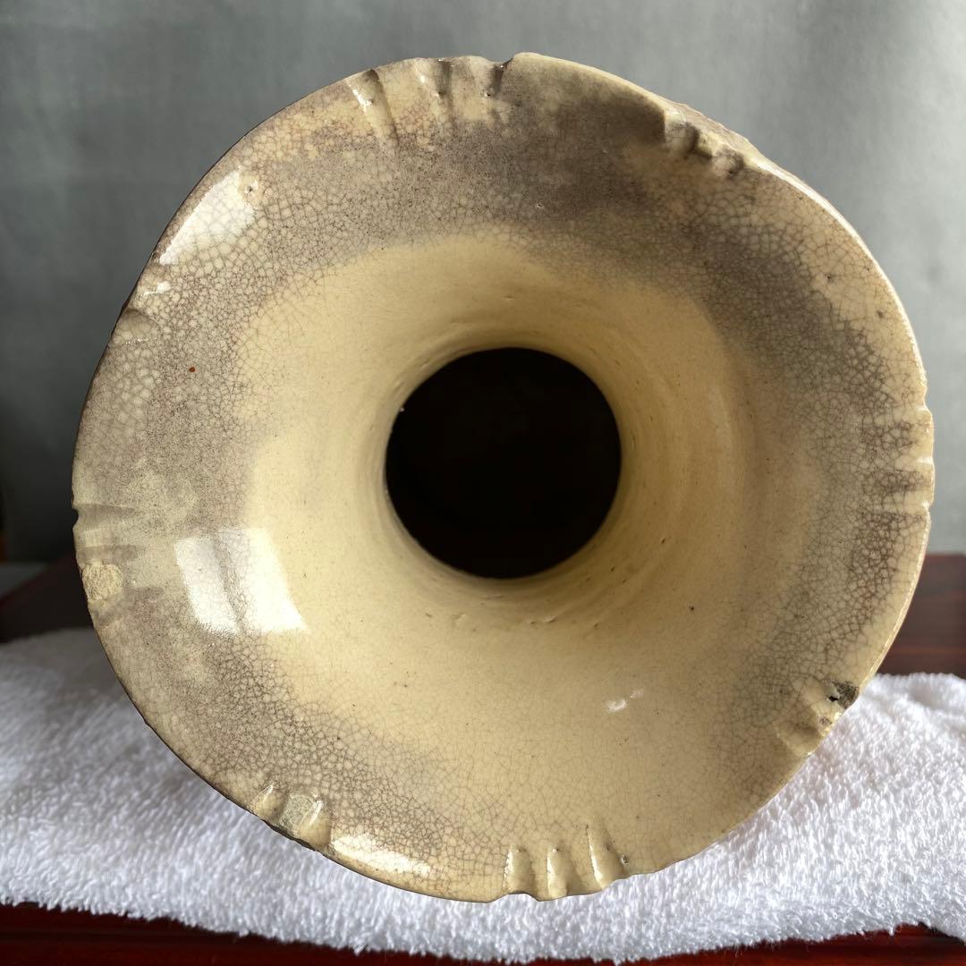 錦光山花瓶　江戸時代中期 色絵　阿蘭陀陶器　人物図大花瓶 耳付 飾壺 骨董品